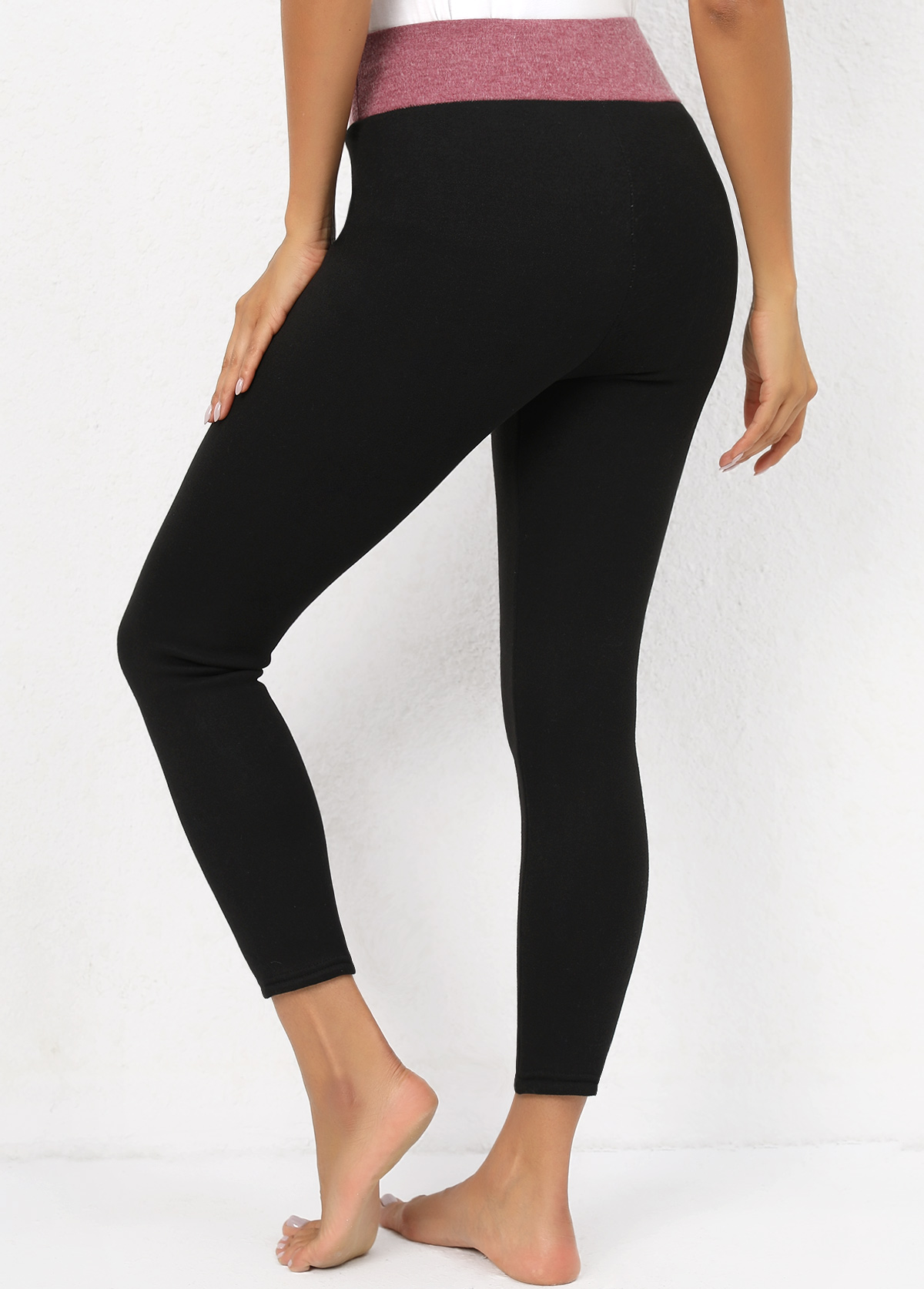 Elastic Waist High Waisted Ankle Length Leggings