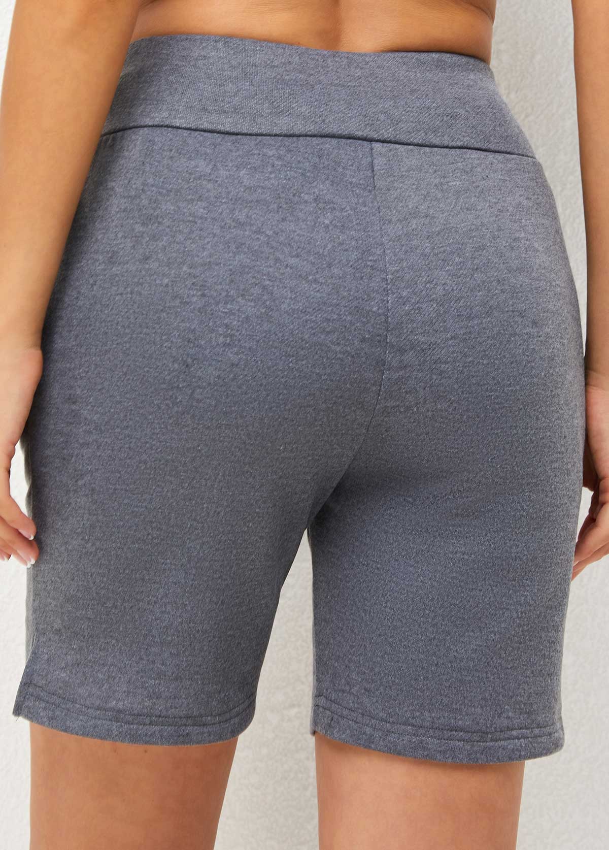 Grey Double Pocket High Waisted Shorts